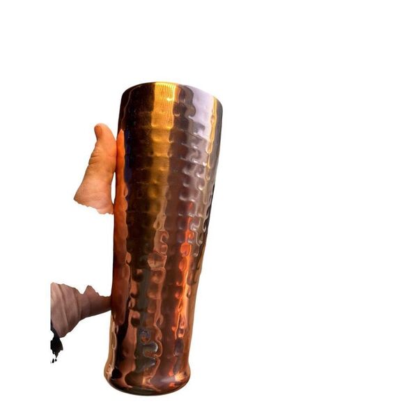 Set Of 2 Hammered Copper Stainless Steel Tumblers - 16 oz - Picture 5 of 6